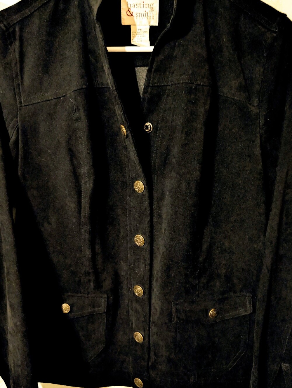 Hastings And Smith Black Suede Button-Front Women's Jacket Size Medium P